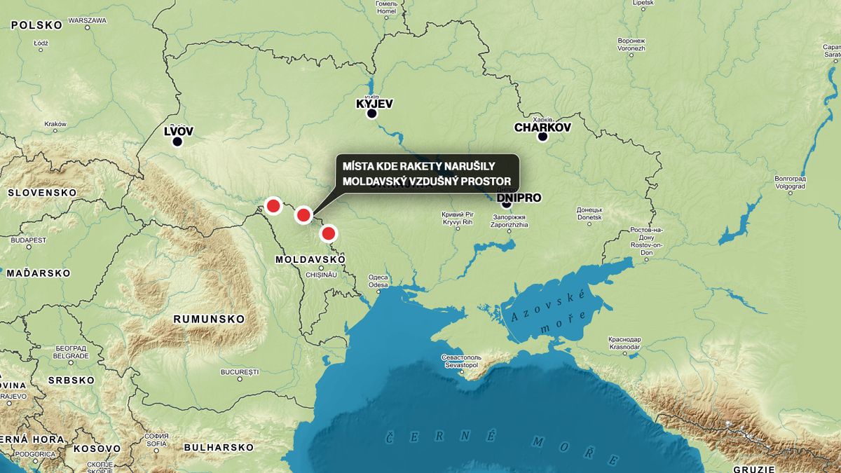 Tři ruské rakety proletěly moldavským vzdušným prostorem